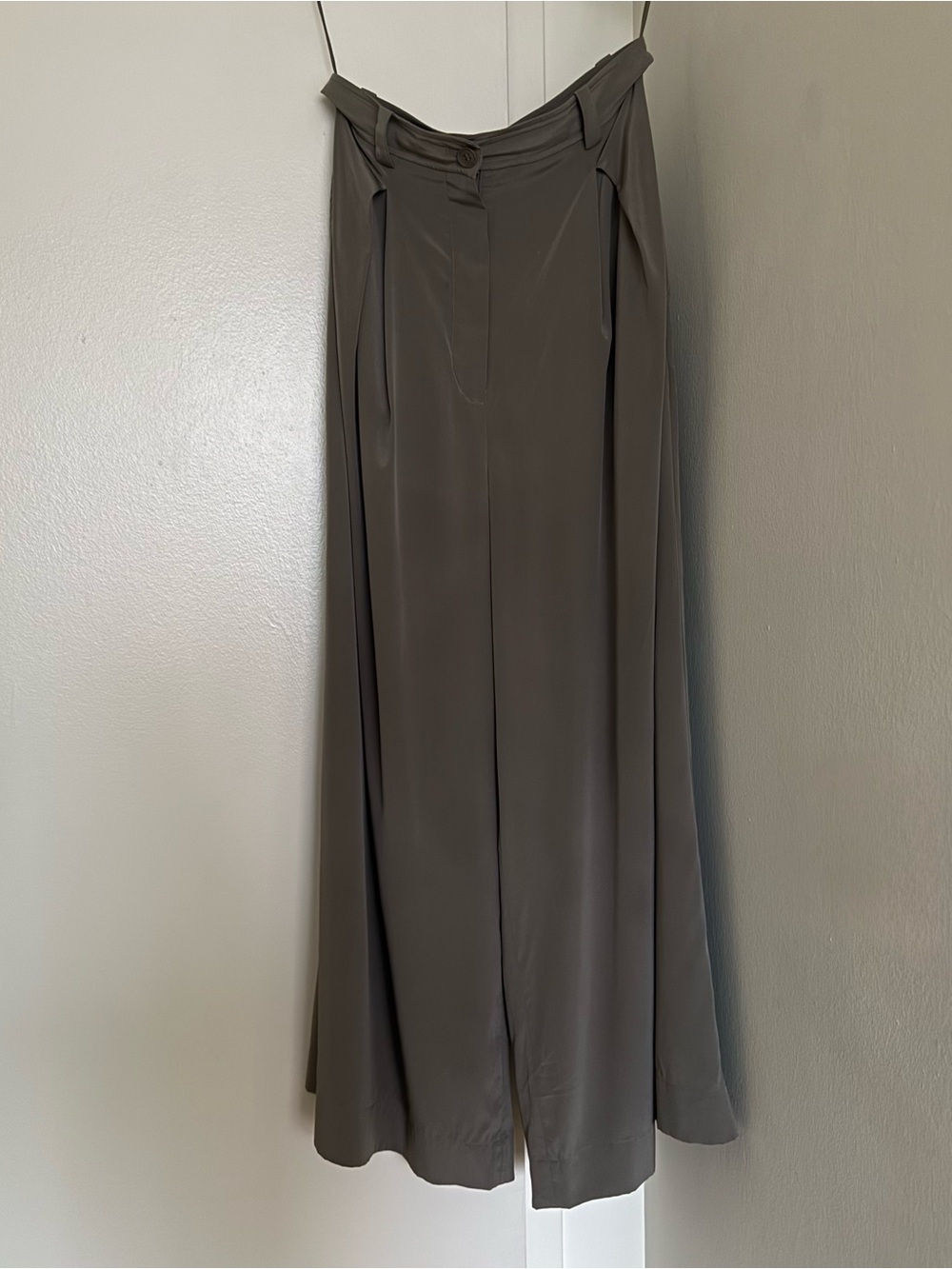 Scanlan Theodore Silk Wide Leg Palazzo Pants in Taupe - XS / AU 6 / US 2